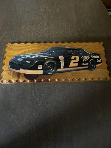 Rusty Wallace nascar wooden plaque decor sign race car #2 wall hanging 17"x7.25" Cover