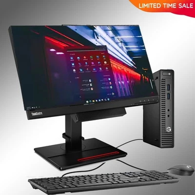 HP Micro Desktop Computer PC i5, Up to 32GB RAM 1TB SSD,24" LCD Opt, Win 10/11 - Image 1 of 4