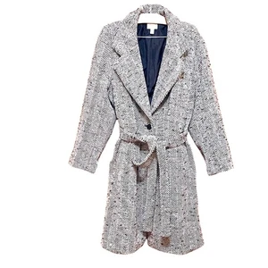 Cappotto donna Nine West a spina di pesce bianco e nero. XXL - Foto 1 di 5