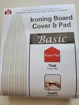 Cubierta de tabla de planchar colorida a rayas con bolsillo adjunto - Nueva/sin usar Foto 1 de 4