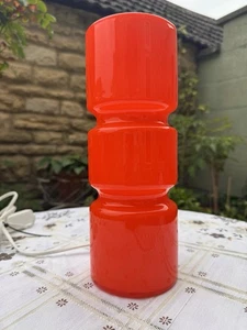 HABITAT Fitz Table Lamp Orange Hooped Glass Retro Excellent Condition - Picture 1 of 8