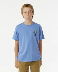 Rip Curl Kids Search Icon Short Sleeve Crew Neck T-Shirt - Blue Yonder - 14 Yrs - Picture 1 of 5