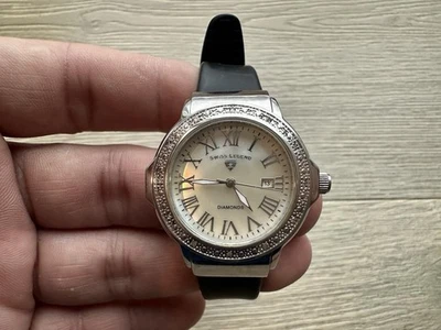 瑞士传奇银色女士南海滩钻石手表 316L 需要电池 — 第 1/4 张图片