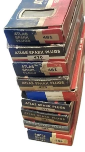 ATLAS vintage spark plug LOT 9 PACKS OEM NOS 481 470 473 471 884 463 Collector - Picture 1 of 18