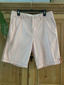 Tommy Bahama Relax Cotton Zip Shorts |Red White Stripes | Pockets | Mens Size 34 - Picture 1 of 17