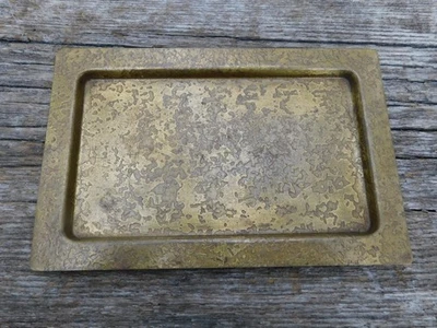 7.12" x 4.6 Croycroft Tray Bronze-Colored Hammered Textured Vintage Dresser Tray - Image 1 of 4
