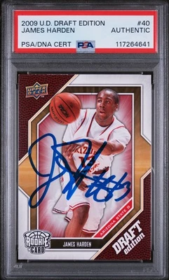 Signed Basketball Card Auto James Harden 2009 Upper Deck Draft #40 PSA/DNA - Image 1 of 2