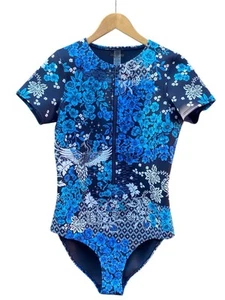 Johnny Was Swim Neopren Blue Fly Einteiler Badeanzug Rash Guard Gr. Large SURF - Bild 1 von 5