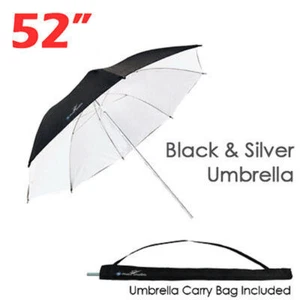 LSP [2-Pack] Photography Photo Studio 52" BLK/WHT Reflective Umbrella for Photo - Picture 1 of 5