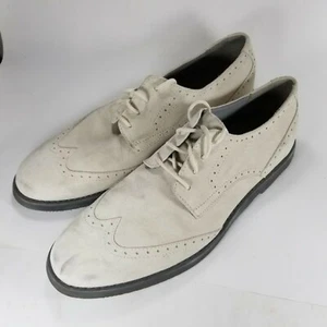 Calvin Klein Faxon Designer style Men's size 11 1/2 M White Suede Wingtips Shoes - Picture 1 of 9