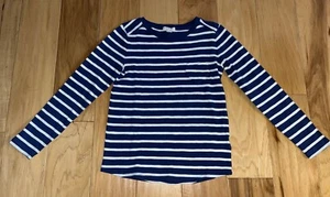 NWOT CREWCUTS GIRLS BLUE STRIPED LONG SLEEVE SHIRT SIZE 6-7 LD9 - Picture 1 of 3