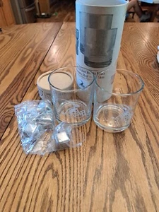 NFL 2 Pack Etched Glasses & 6 Etched Stainless Rocks Ice Barware Gift Set - Picture 1 of 4