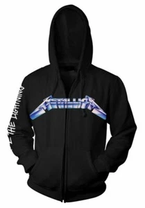 Metallica Hoodie Ride The Lightning Hooded Top Zipped Official Black Mens Band - Picture 1 of 3