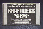 Kraftwerk Radio-Activity Tour Roundhouse Show 1976 Mini Poster Type Concert Ad