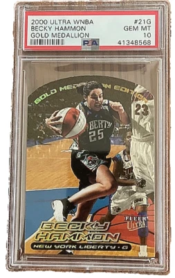 2000 Ultra WNBA Gold Medallion #21G Becky Hammon RC PSA 10 GEM MINT Liberty Aces - Image 1 of 2