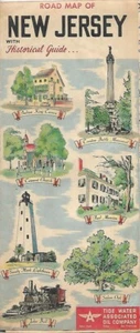 Vintage 1951 TYDOL VEEDOL Road Map NEW JERSEY Newark Trenton Atlantic City NYC - Picture 1 of 4