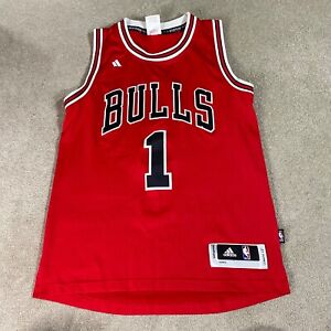 Chicago Bulls Jersey Mens Small Away Red Adidas NBA Derrick Rose #1 Basketball