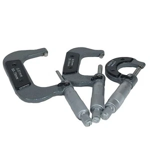 3pc Micrometer External Adjustable Metric Micrometer Carbide Anvils 0 - 75mm - Picture 1 of 4
