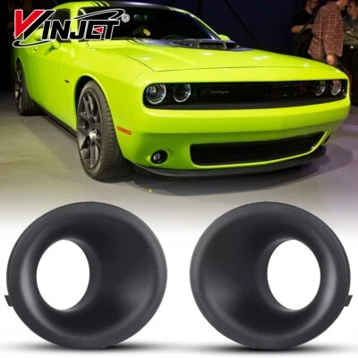 Pair Bumper Fog Light Bezels Cover Replacement For 2015-2022 Dodge Challenger - Image 1 of 4