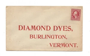 Diamond Dyes Burlington, VT Illustrierter Einband Washington Zwei Cent Briefmarke - Bild 1 von 2