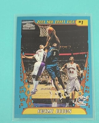 2001-02 Topps Chrome RC #165 Kwame Brown Washington Wizards BASKETBALL Card R9 Foto 1 de 2