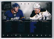 2012-13 PANINI PRIME DUAL DREW STAFFORD JASON POMINVILLE 2 X JERSEYS 2 COLORS