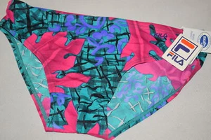 Fila Bade Shorts Short kurze Hose Slip Pant Swim Vintage 80s Funky Grafik 48 NEU - Bild 1 von 5