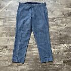 J Crew Pants Mens 33 x 28 Dark Blue Chambray Thompson Slim Straight Leg Cotton