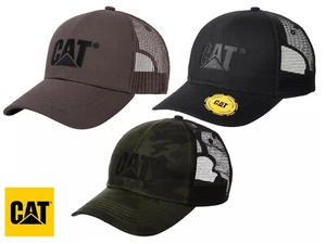 CAT Caterpillar Baseballkappe klassisch Herren verstellbar Freizeit Arbeit Logo Wildleder Netz - Bild 1 von 4