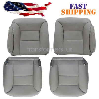 For GMC Yukon 1995 1996-1999 Front Bottom & Back Leather Seat Cover Gray 4pcs — 第 1/4 张图片