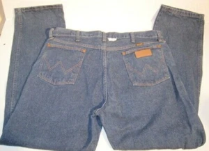 WRANGLER Jeans Cowboy Cut W13MPW2 Blue Denim Men's Size 38x32 100% Cotton L@@K - Picture 1 of 7