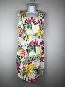 Kaleidoscope | Floral Sheath Dress Hawaii Pattern Square Neck | Size 44/ UK 18 - Imagen 1 de 10