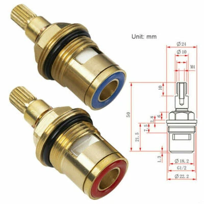 1 Paar Keramik-Oberteil Ventiloberteil Messing Wasserhahn 1/2 Ventil Hahn-Ersatz - Bild 1 von 4