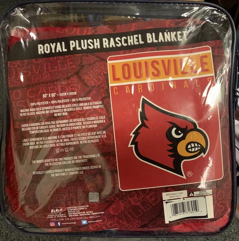LOUISVILLE CARDINALS 60"X80" ROYAL PLUSH RASCHEL BLANKET NEW NORTHWEST 🐦 Cover