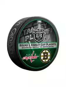 2021 Stanley Cup 1st Rd Washington Capitals vs Boston Bruins Souvenir Puck - Picture 1 of 2