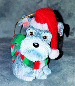 Miniature Schnauzer Hat Scarf Christmas Tree Ornament - Picture 1 of 6