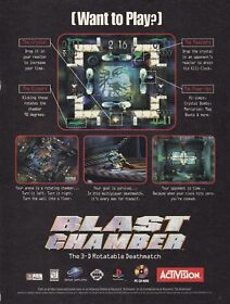 Original 1996 BLAST CHAMBER  Sega Saturn PlayStation video game print ad page