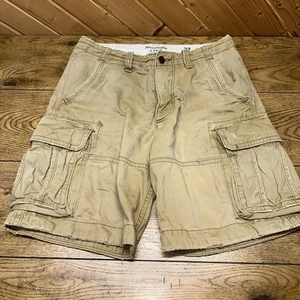 VTG Y2K Abercrombie & Fitch AF Distressed Khaki Cargo Shorts | Men’s 32x10 - Picture 1 of 10