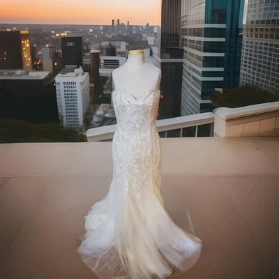 Franssical Wedding Dress Size 8 NWT - Image 1 of 4