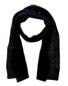 Portolano Cable Cashmere Scarf Women's Black - Picture 1 of 3