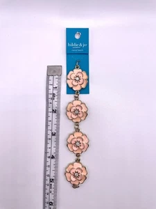 RARE! Hildie & Jo Metal And Enamel Pink Flowers Bead Strand - Picture 1 of 4