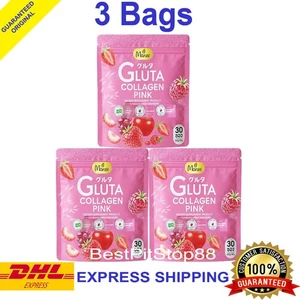 Manee Gluta Collagen Pink Anti-Aging Skin Brightening Glow Supplement (3x Bags) - Picture 1 of 7