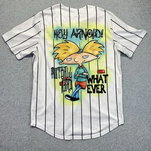 Hey Arnold Baseball Jersey Men’s Medium White Nickelodeon Tag Front Back Graphic - Picture 1 of 11