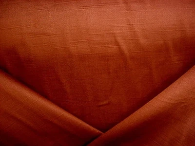 18-1/4Y CHRIS STONE SH66 SHANTUNG RUST SPICE LINEN SATEEN UPHOLSTERY FABRIC - Image 1 of 4