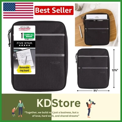 Carpeta con cremallera duradera de 1 pulgada con organizador y bolsillos Foto 1 de 4