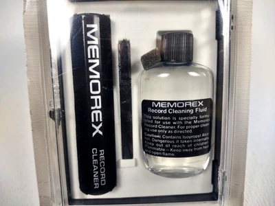 Kit de limpeza e escova antiestática de fibra de carbono Memorex vintage kit de cuidados com discos de vinil - Imagem 1 de 4