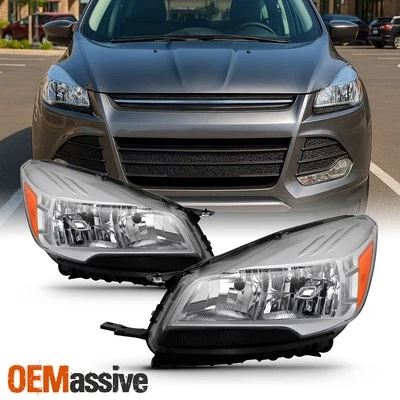 Fit 2013-2016 Ford Escape Driver+Passenger Side Headlights Headlamps Left+Right - Image 1 of 4