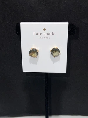 Kate Spade New York Black Diamond Earrings NWT - Gold Tone Studs - Image 1 of 3