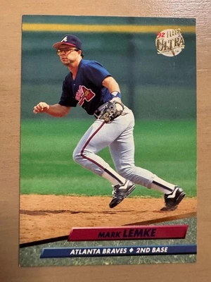 1992 FLEER ULTRA MARK LEMKE ATLANTA BRAVES 2ND BASE #165 - Image 1 of 2