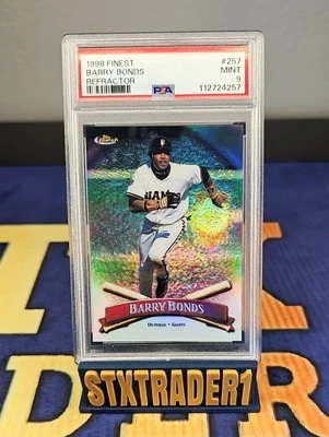 1998 Finest Barry Bonds #257 Refractor San Francisco Giants PSA 9 MINT  - Image 1 of 3